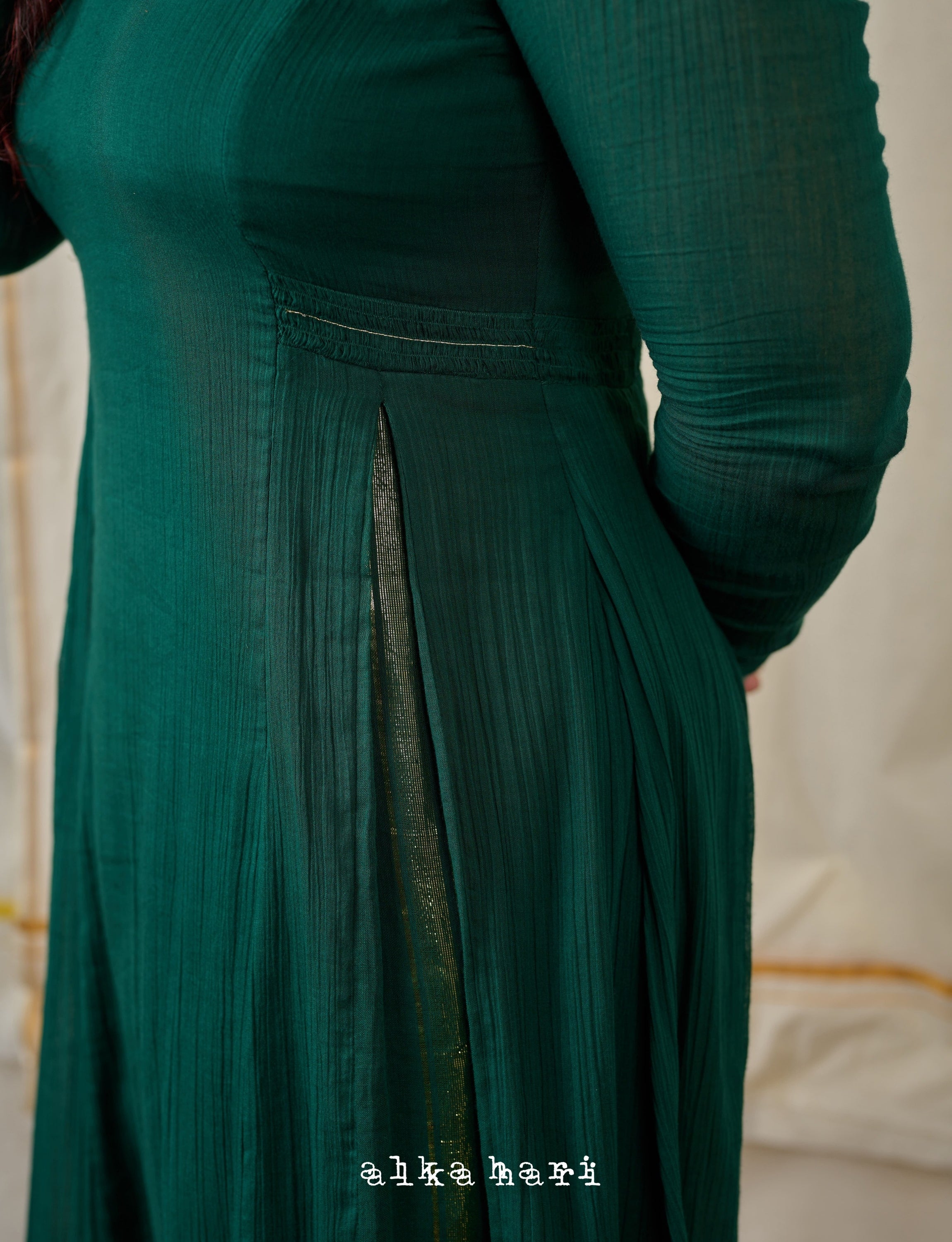 Bottle Green Anarkali